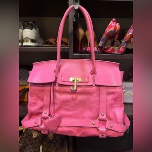 Juicy Couture vintage Birkin style leather bag pink gold